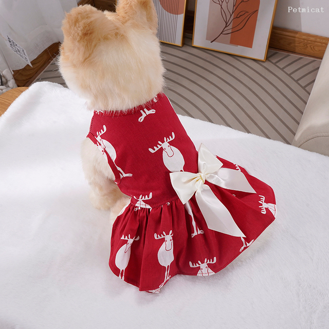 Dog Dress Girl Puppy Skirt Cat Outfit Pet Clothes for Small Dogs Costume Birthday Gift