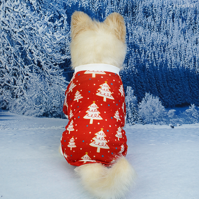 Christmas Dog Pajamas Dog Jumpsuit Santa Snowman Pet Clothes Christmas Pet Pajamas Holiday Costume Jumpsuit Puppy Pajamas for Puppy Dog Cat Christmas